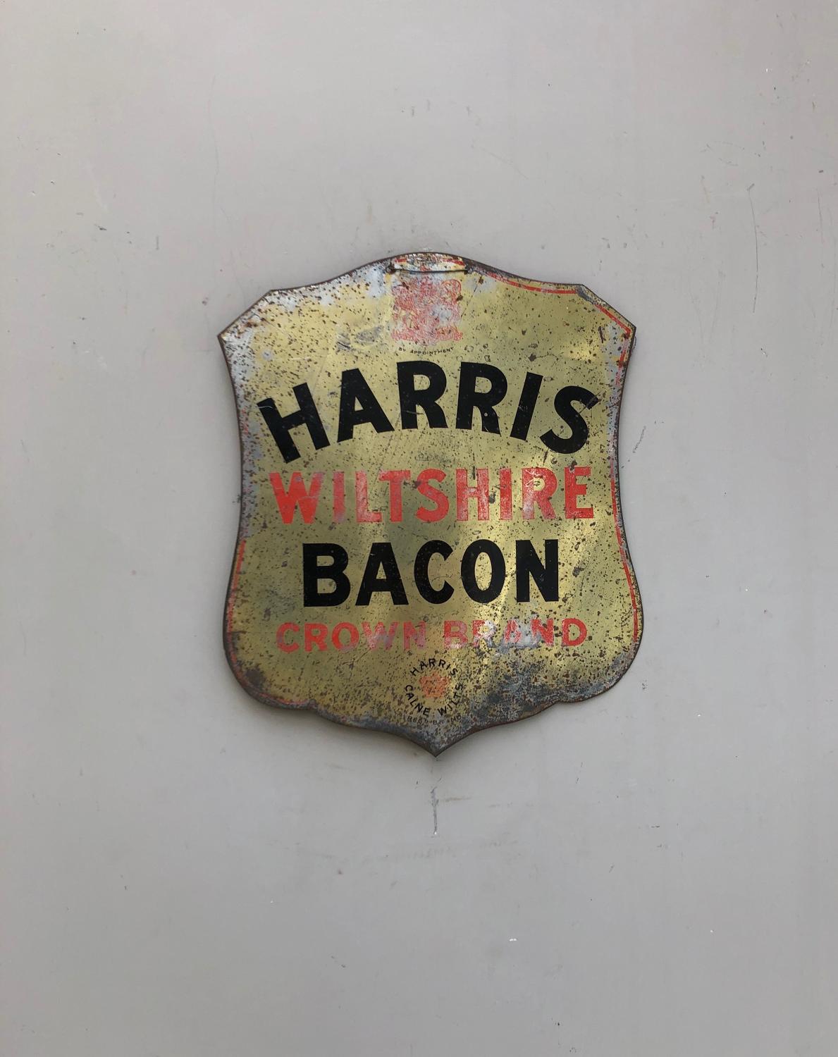Early 20th Century Butchers Advertising Sign - Harris Wiltshire Bacon