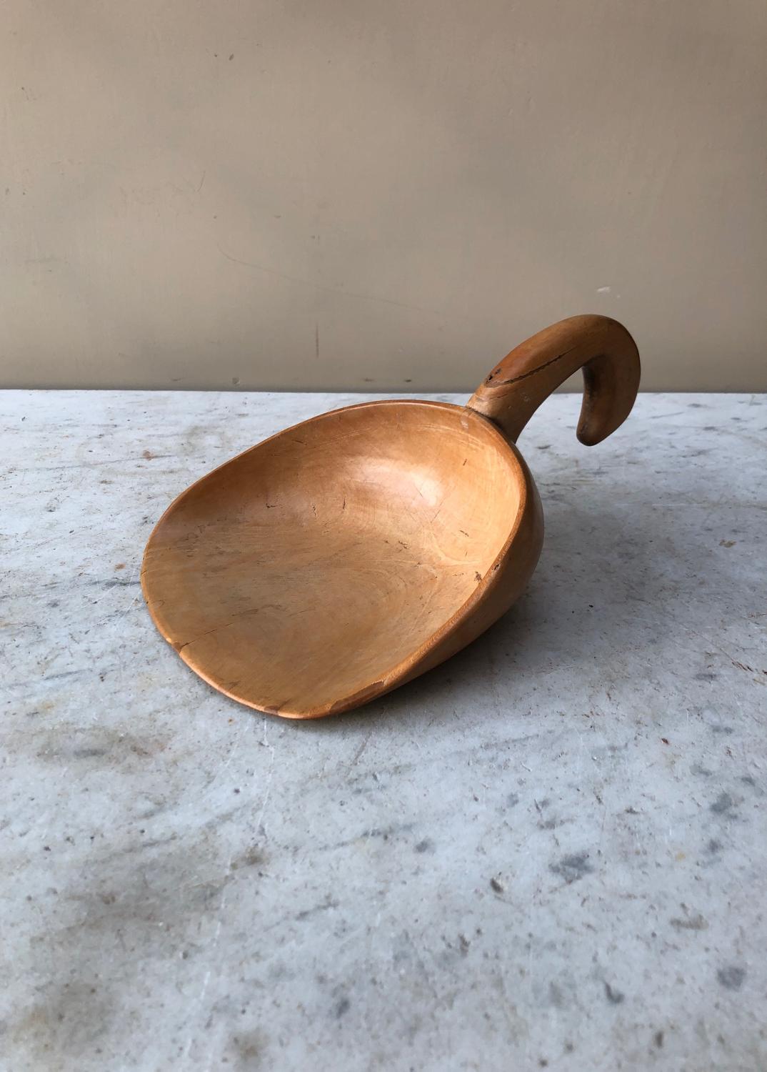 Victorian Treen Sycamore Butter Spoon