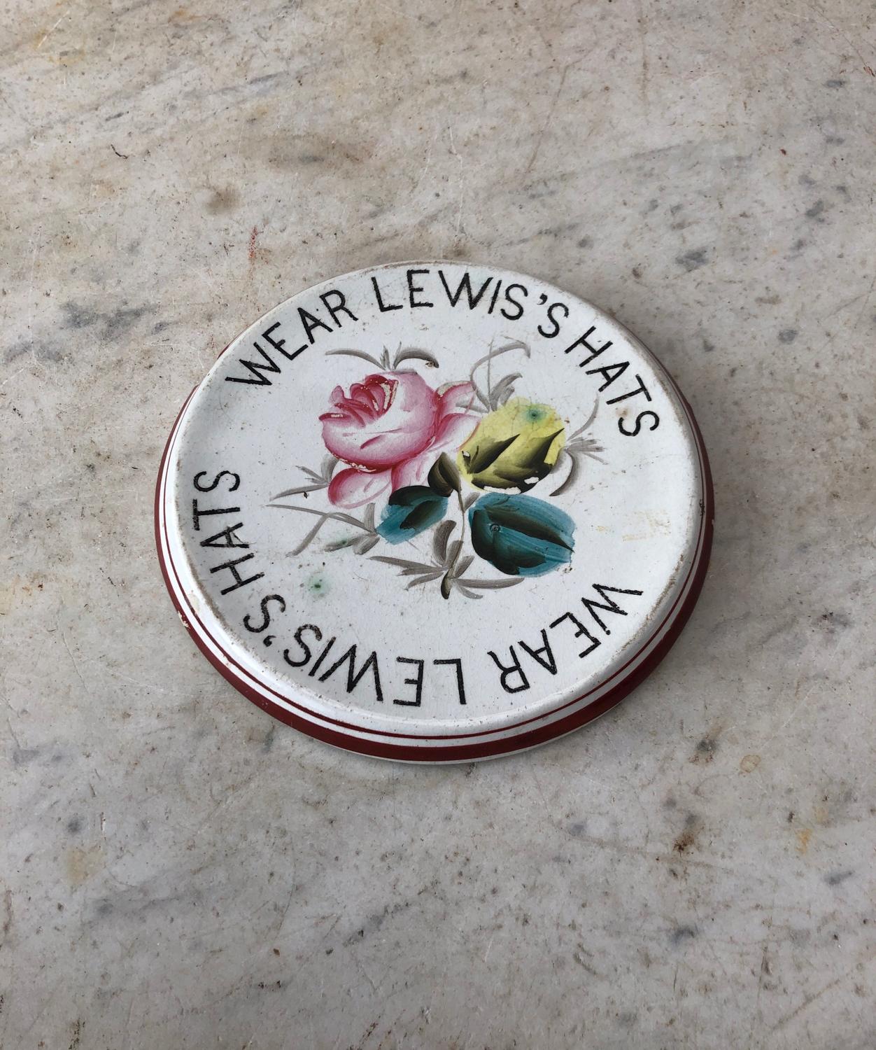 Early 20th Century Advertising Tea Pot Stand - Wear Lewis's Hats