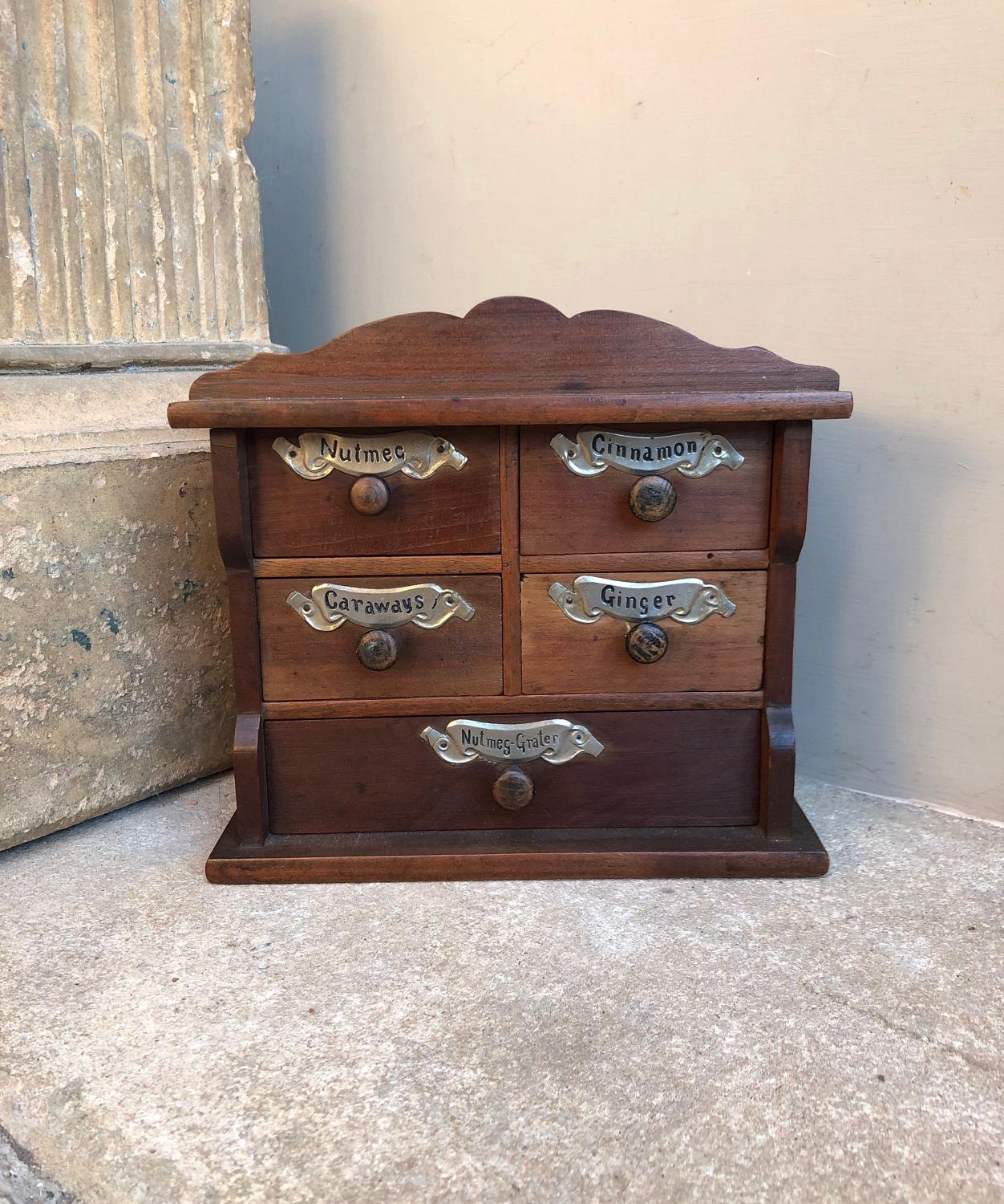 Victorian Treen Spice Chest of 5 Drawers