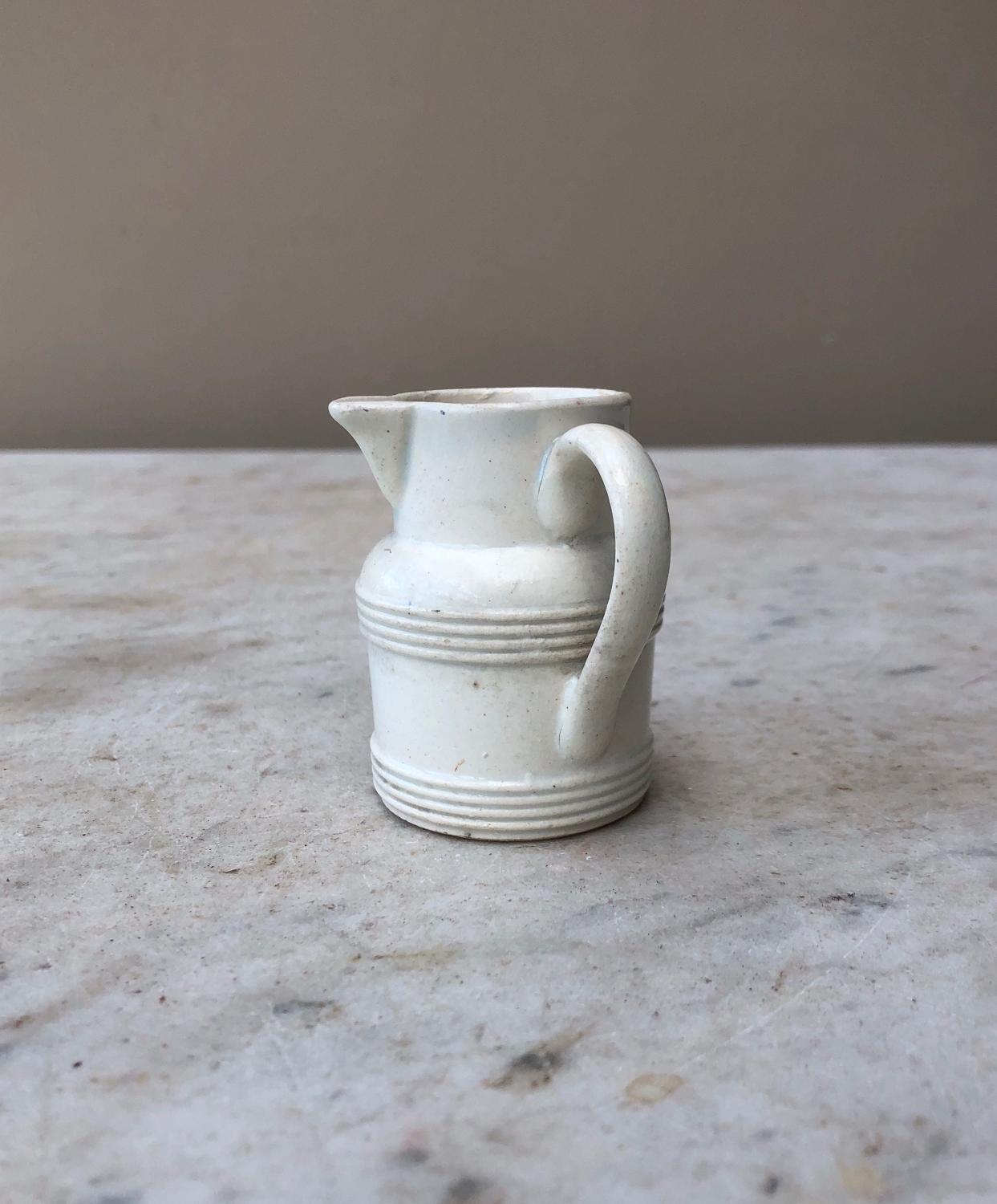 Victorian Welsh White Banded Cream Jug