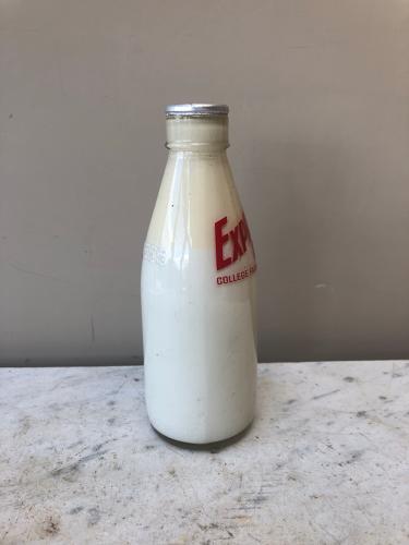 Mid Century Dairy's Display Milk Bottle - Reverse Glass Painted