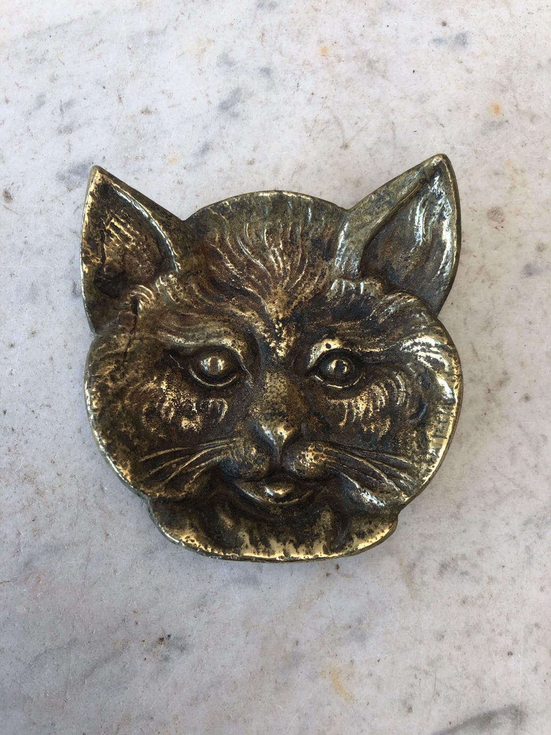C1930/40s Brass Pin or Change Tray Shaped as a Cat