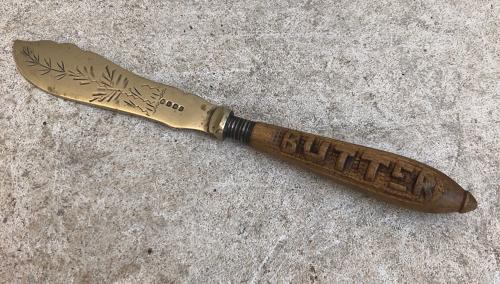Early 20th Century Carved Butter Knife EPNS Blade