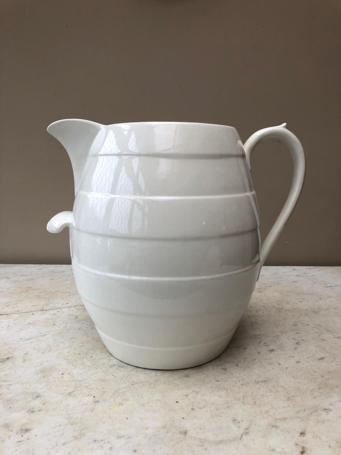 Victorian Mammoth White Banded Jug - Holds 26 Pints