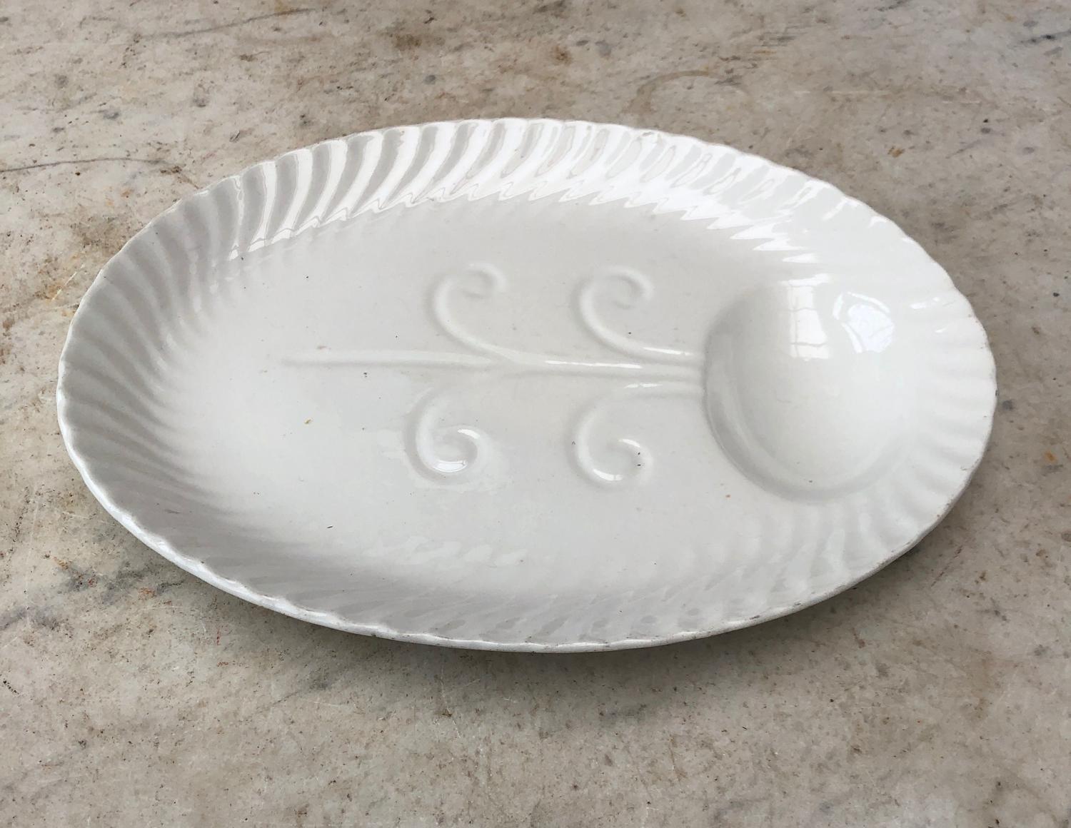 Early 20th Century White Staffordshire Meat Plate
