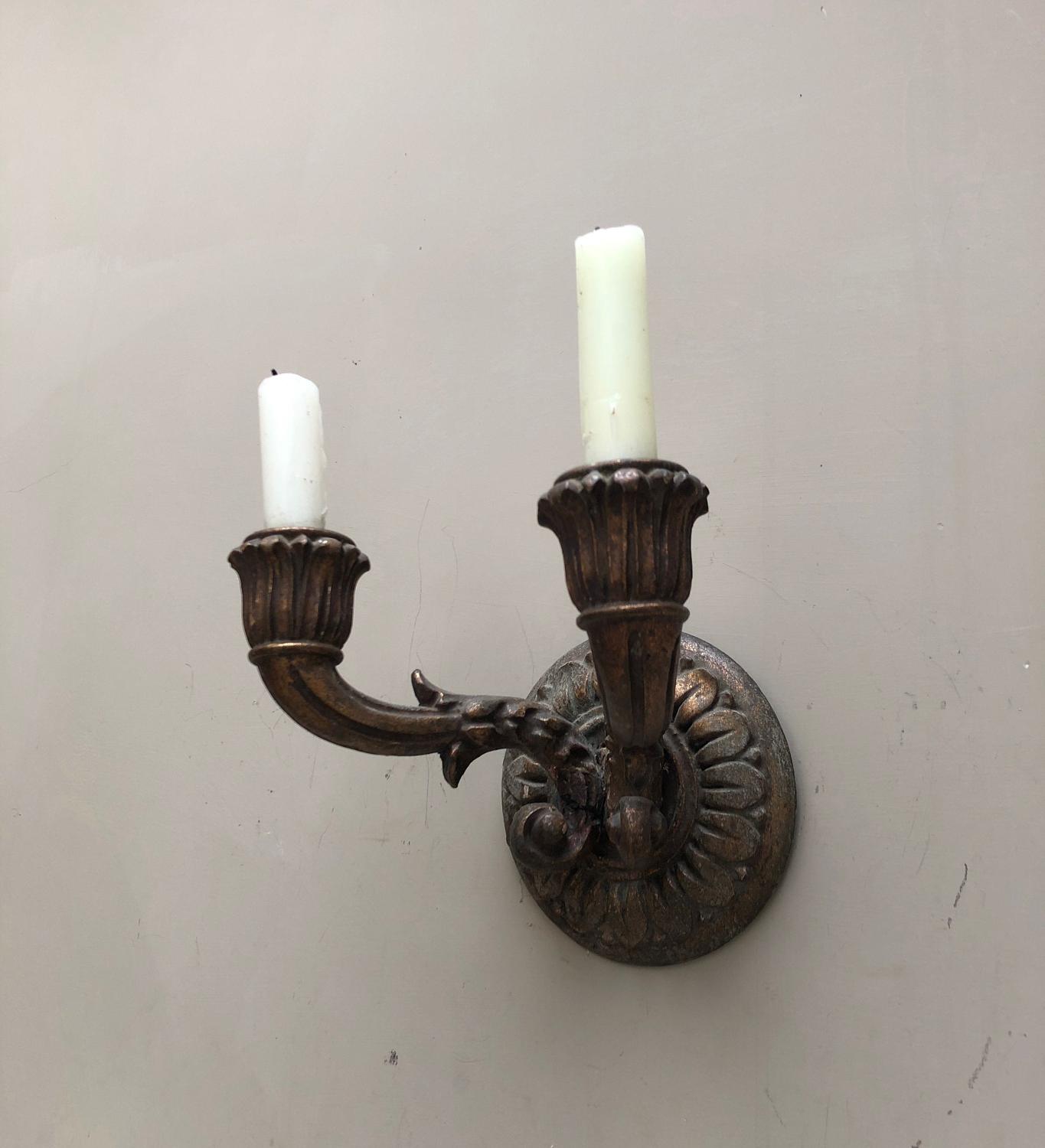 Victorian Giltwood Wall Hung Double Candle Sconce