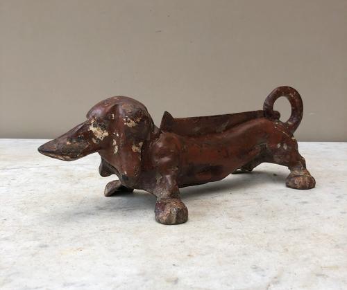 Edwardian Cast Iron Boot Shoe Scraper - Dachshund