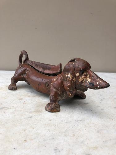 Edwardian Cast Iron Boot Shoe Scraper - Dachshund