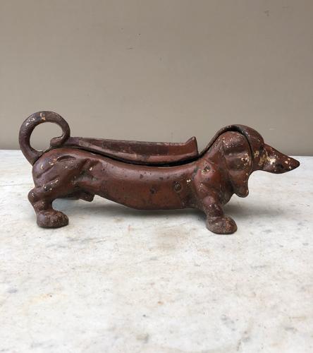 Edwardian Cast Iron Boot Shoe Scraper - Dachshund
