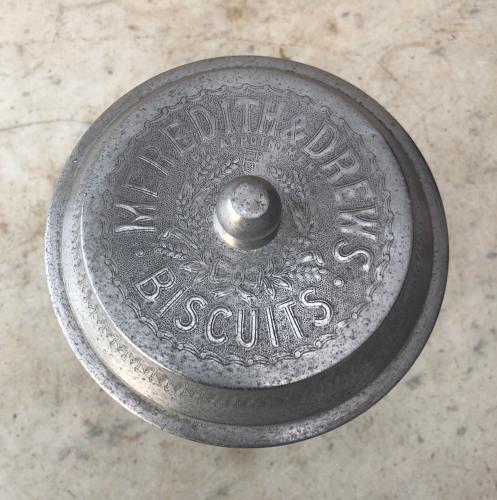1920s Shops Advertising Jar - Double Sided Meredith & Drew Biscuits