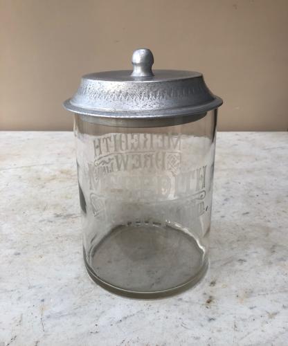 1920s Shops Advertising Jar - Double Sided Meredith & Drew Biscuits