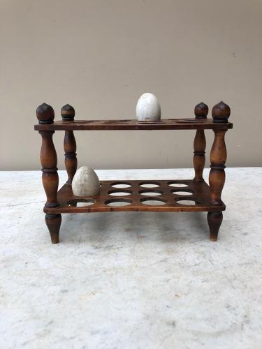 Victorian Treen Two Tier Egg Rack for Two Dozen Eggs c.1880