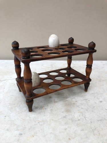 Victorian Treen Two Tier Egg Rack for Two Dozen Eggs c.1880