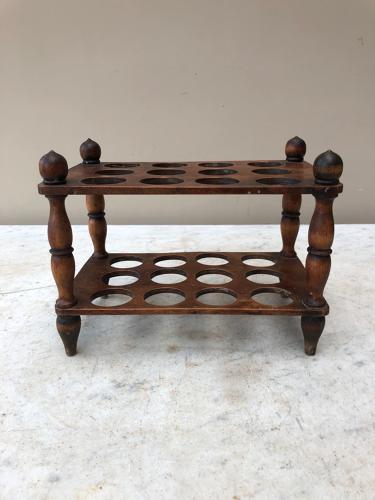 Victorian Treen Two Tier Egg Rack for Two Dozen Eggs c.1880