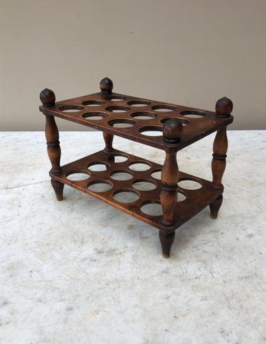 Victorian Treen Two Tier Egg Rack for Two Dozen Eggs c.1880