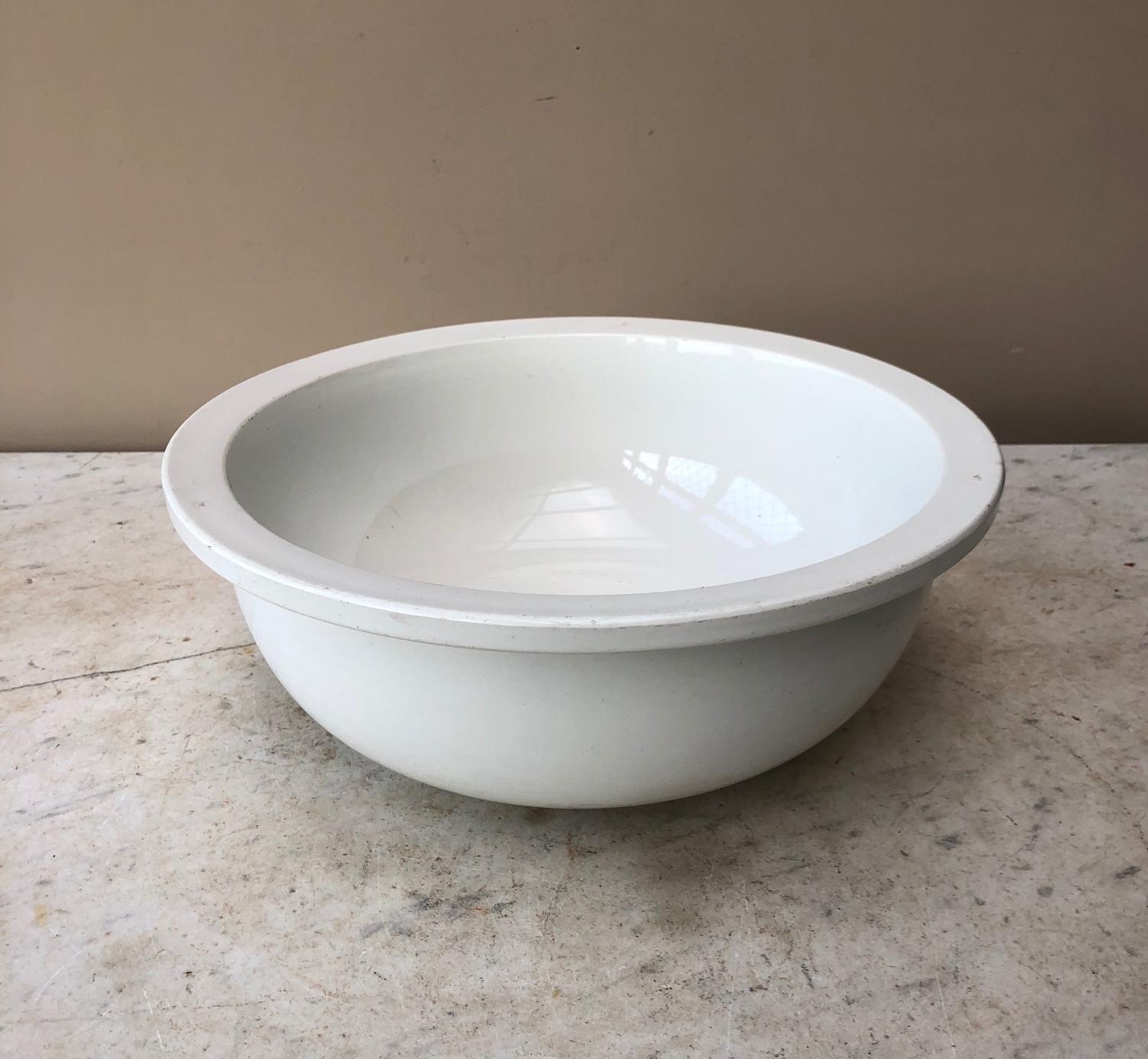 Super Early 20th Century White Ironstone Bowl - Perfect Fruit Bowl