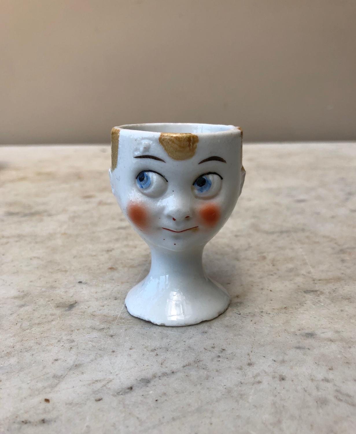 Late Victorian Face Egg Cup
