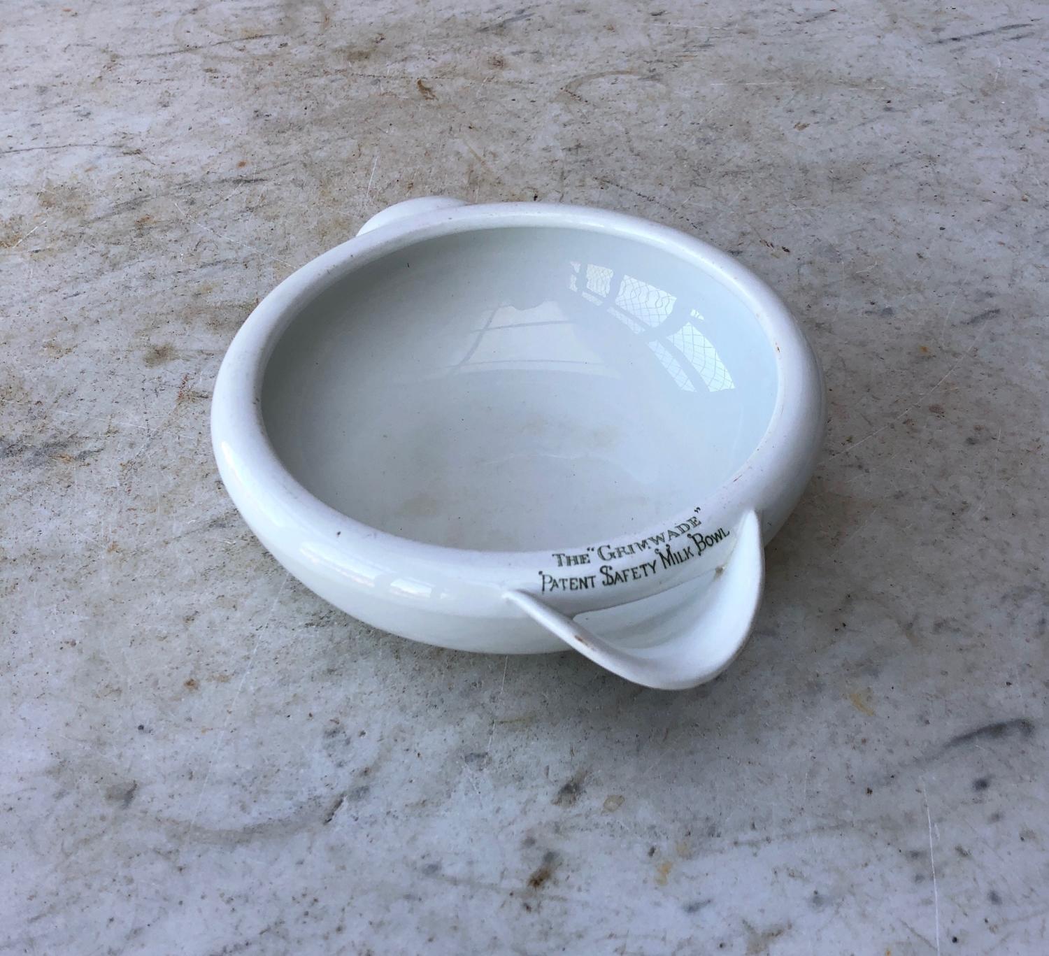 Early 20th Century Grimwades Safety Milk Bowl - Rarer Small Size
