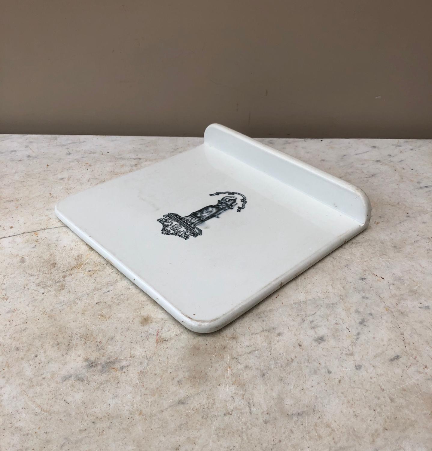 Large Edwardian White Ironstone Scale Plate - Perfect Cheese Plate
