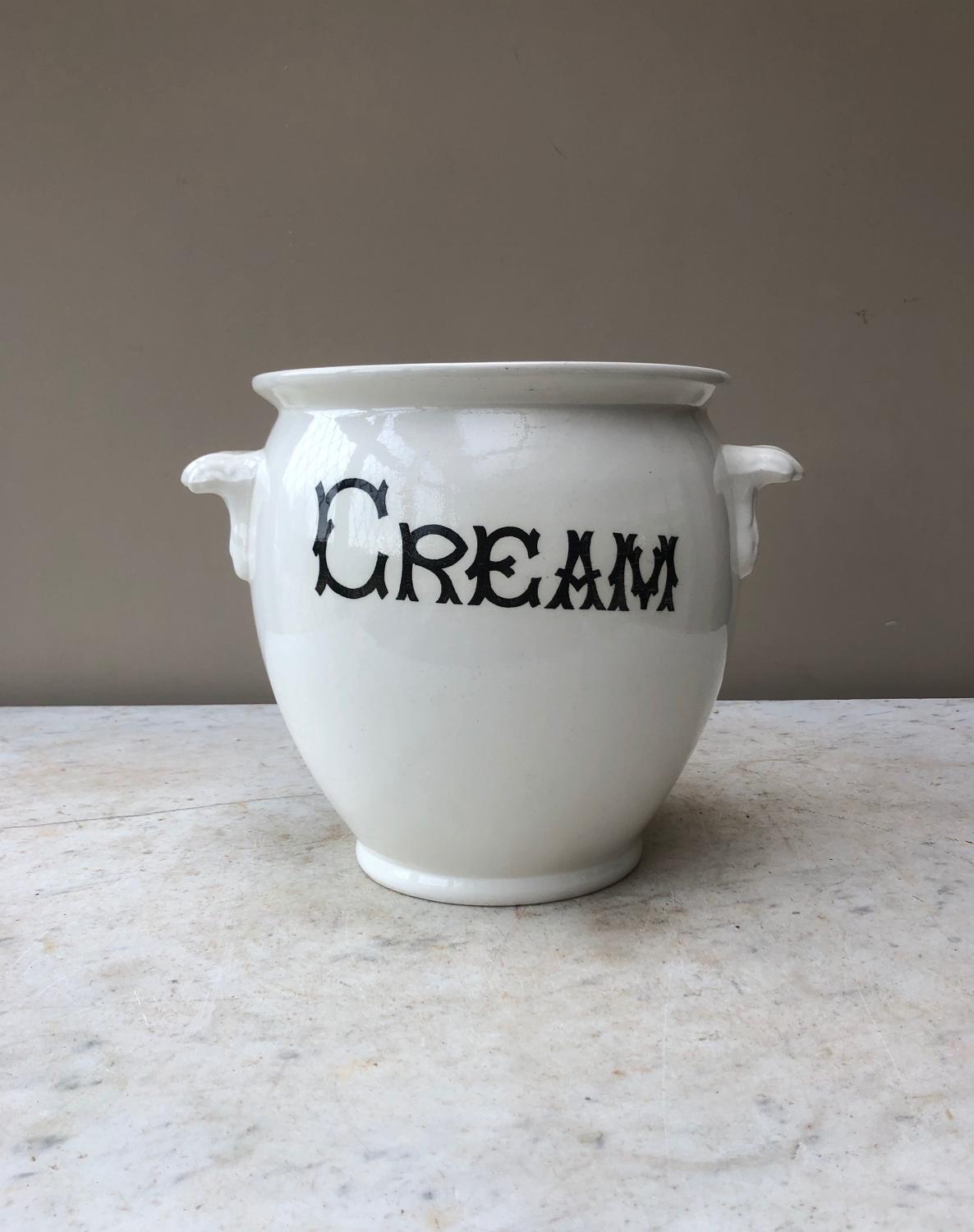 Edwardian White Ironstone Dairy Cream Pail - Great Condition