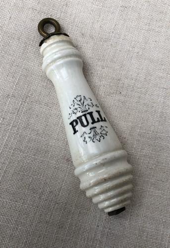 Edwardian White Ceramic PULL - Loo, Light, Blind