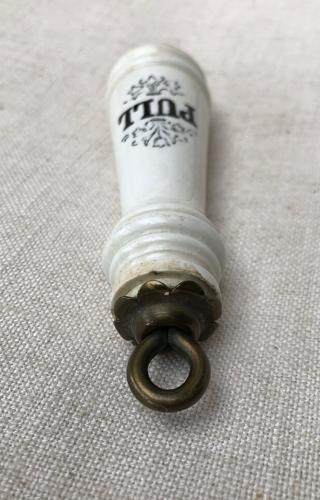Edwardian White Ceramic PULL - Loo, Light, Blind