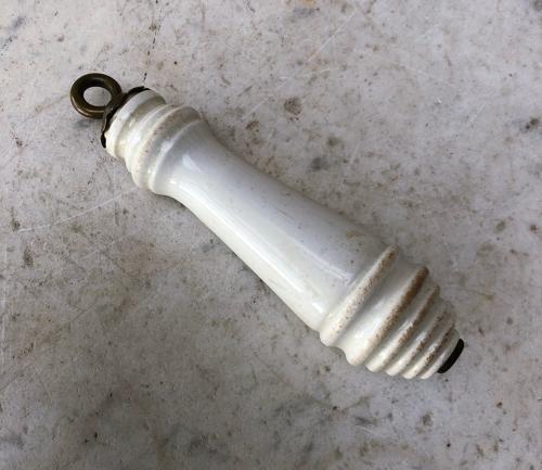 Edwardian White Ceramic PULL - Loo, Light, Blind