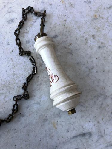 Edwardian White Ceramic Loo PULL - Light or Blind