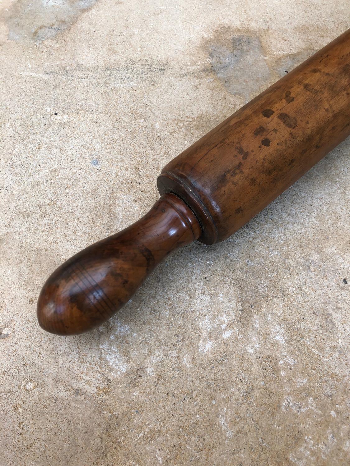 Victorian Yew Wood Rolling Pin - Fantastic Patina