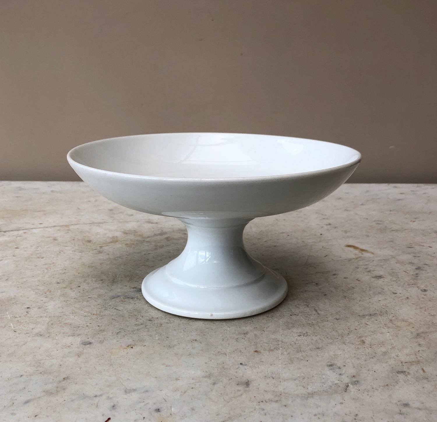 Early 20th Century White Pedestal Display Bowl