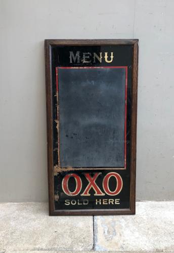 Rare Edwardian Shops Advertising Sign, Menu, Blackboard - OXO