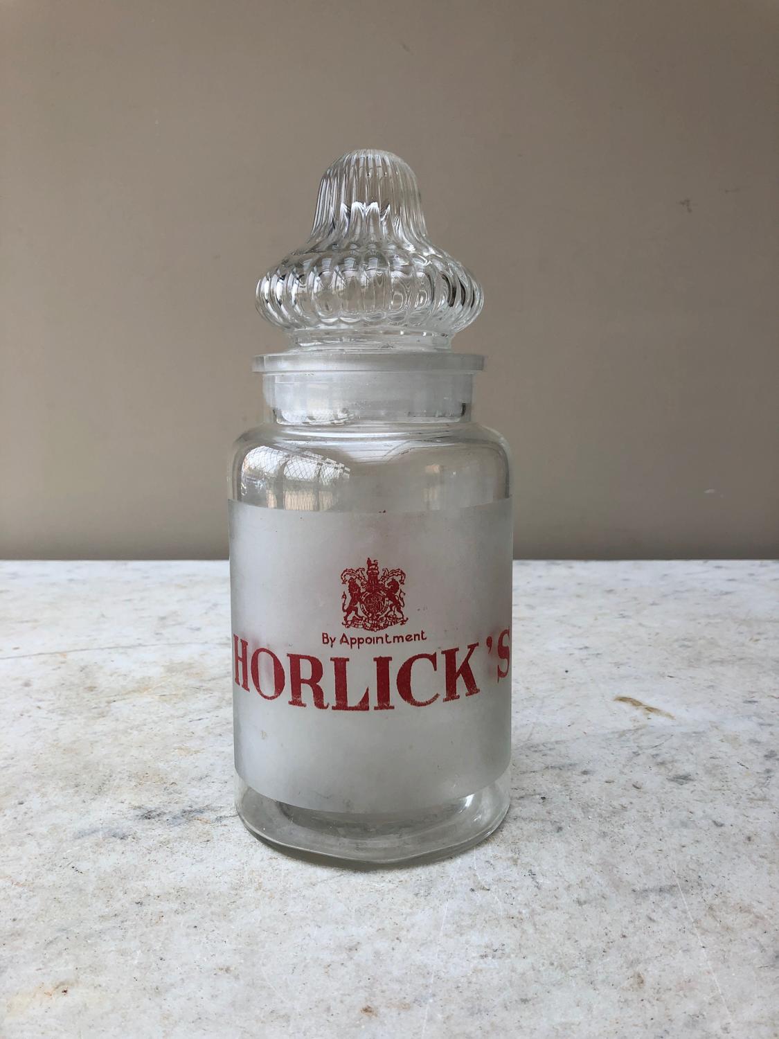 Early 20th Century Glass Double Sided Horlicks Jar