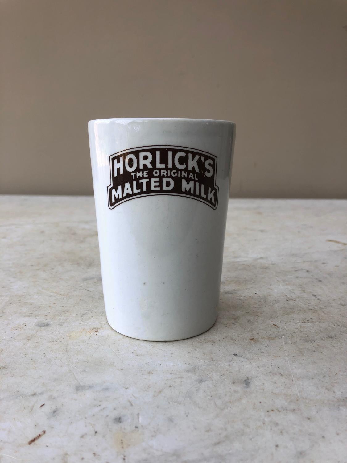 1930s Advertising Beaker - Horlicks The Original Malted Milk