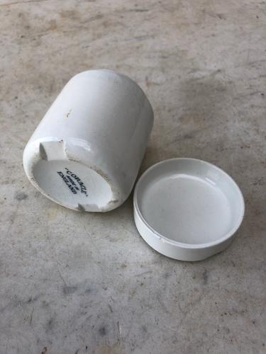Excellent Condition White Ironstone Butter Pot - Picnic Set