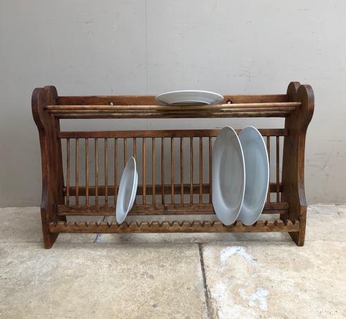 Edwardian Pine Single Tier Plate Rack - Larger than Average