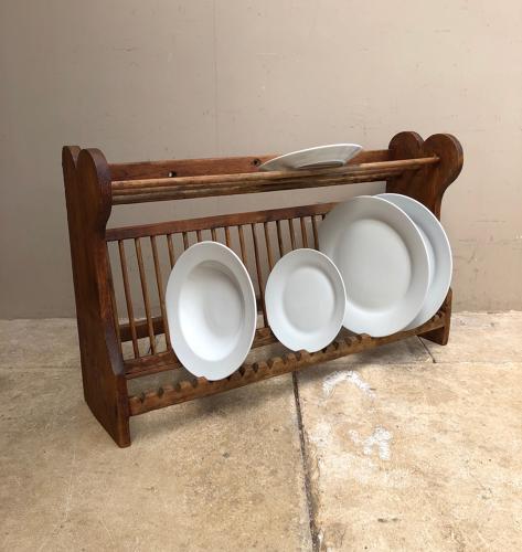 Edwardian Pine Single Tier Plate Rack - Larger than Average