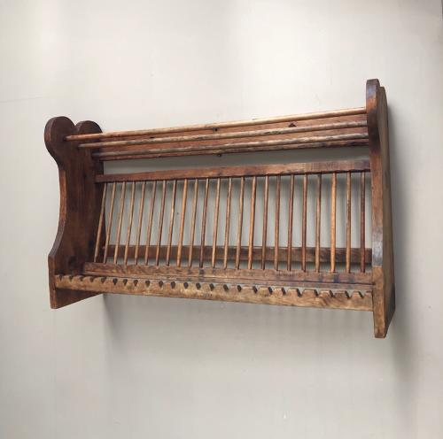 Edwardian Pine Single Tier Plate Rack - Larger than Average