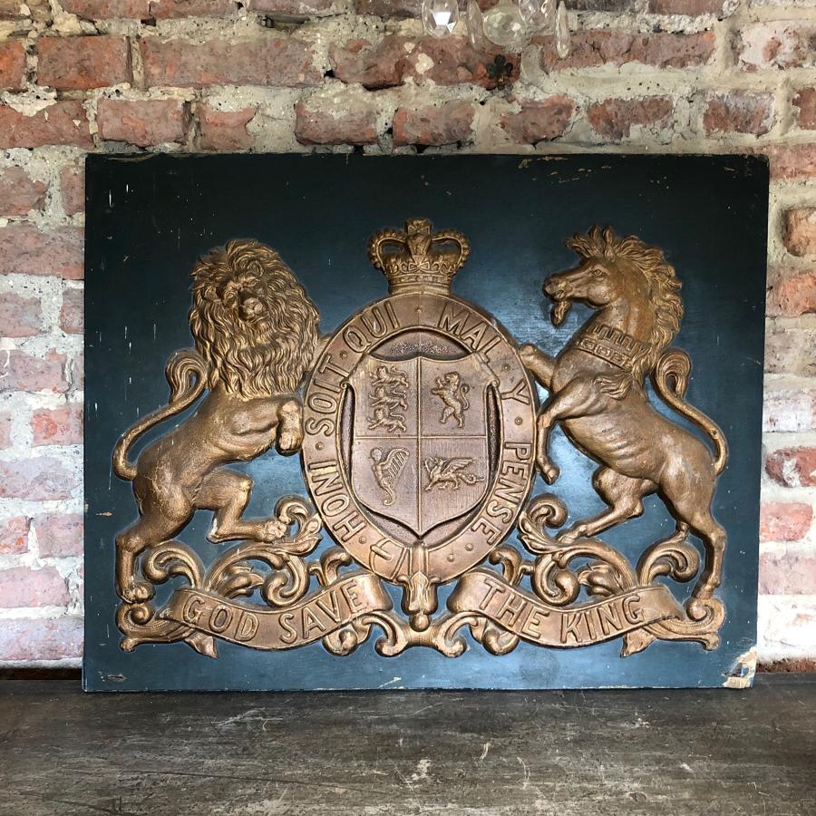 Very Decorative Royal Crest Panel - King George V Jubilee 1935