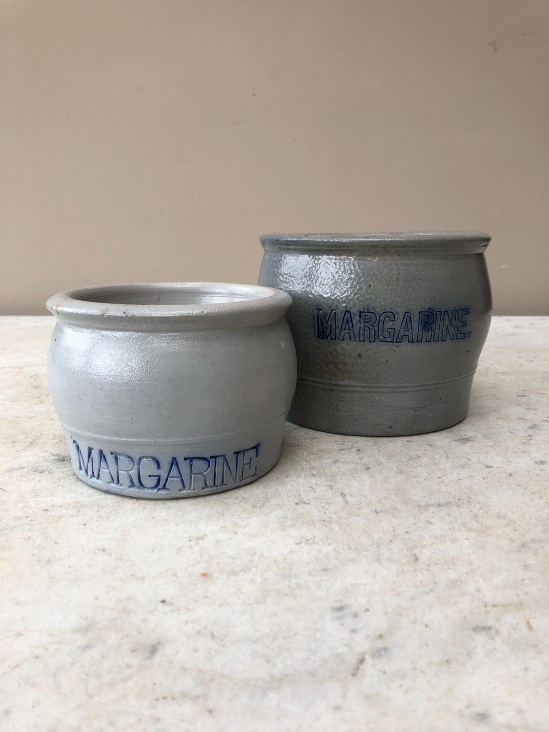 Two Early 20thC Margarine Pots - For Sale Individually