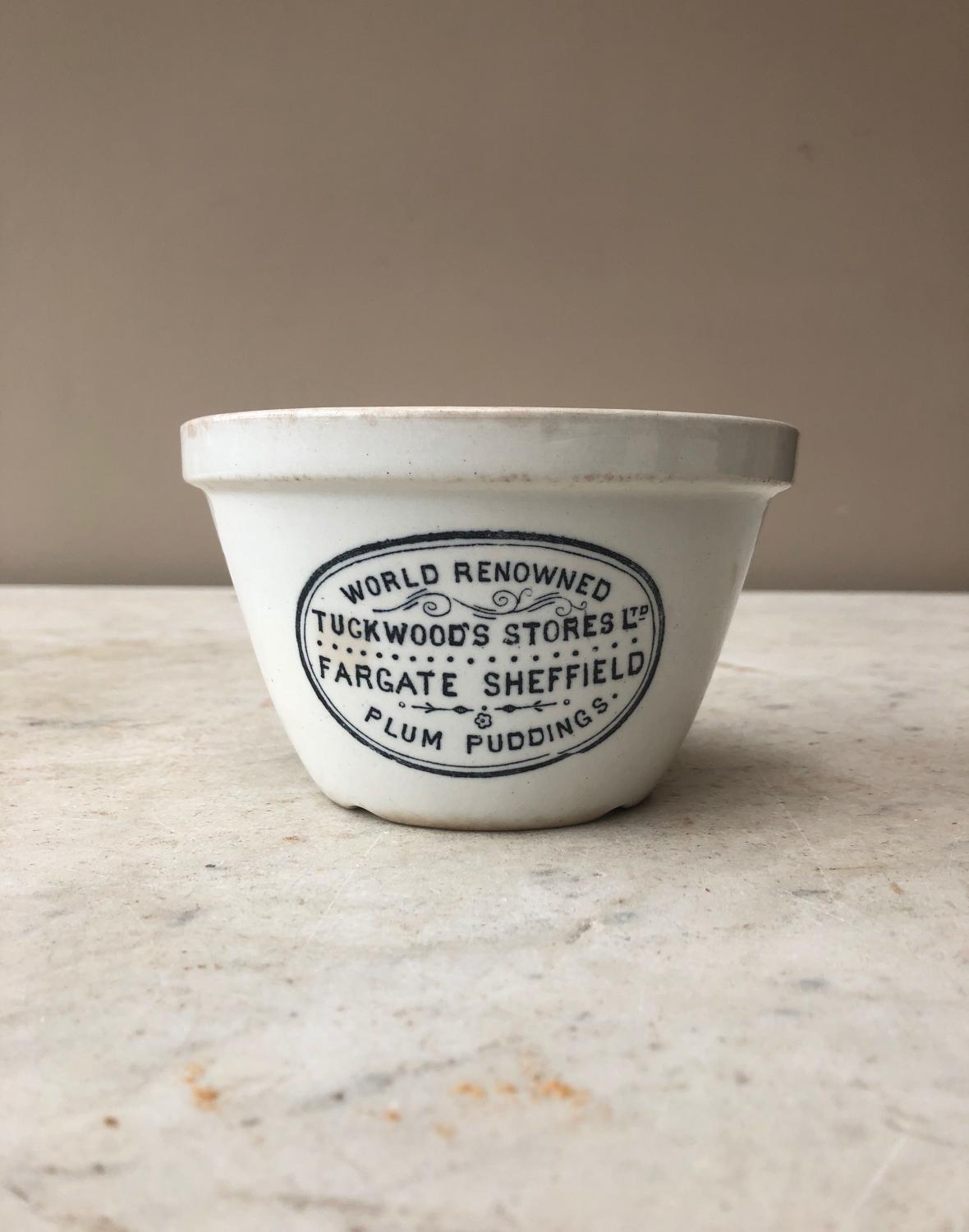 Rare Edwardian White Ironstone Pudding Bowl -Tuckwood Stores Sheffield