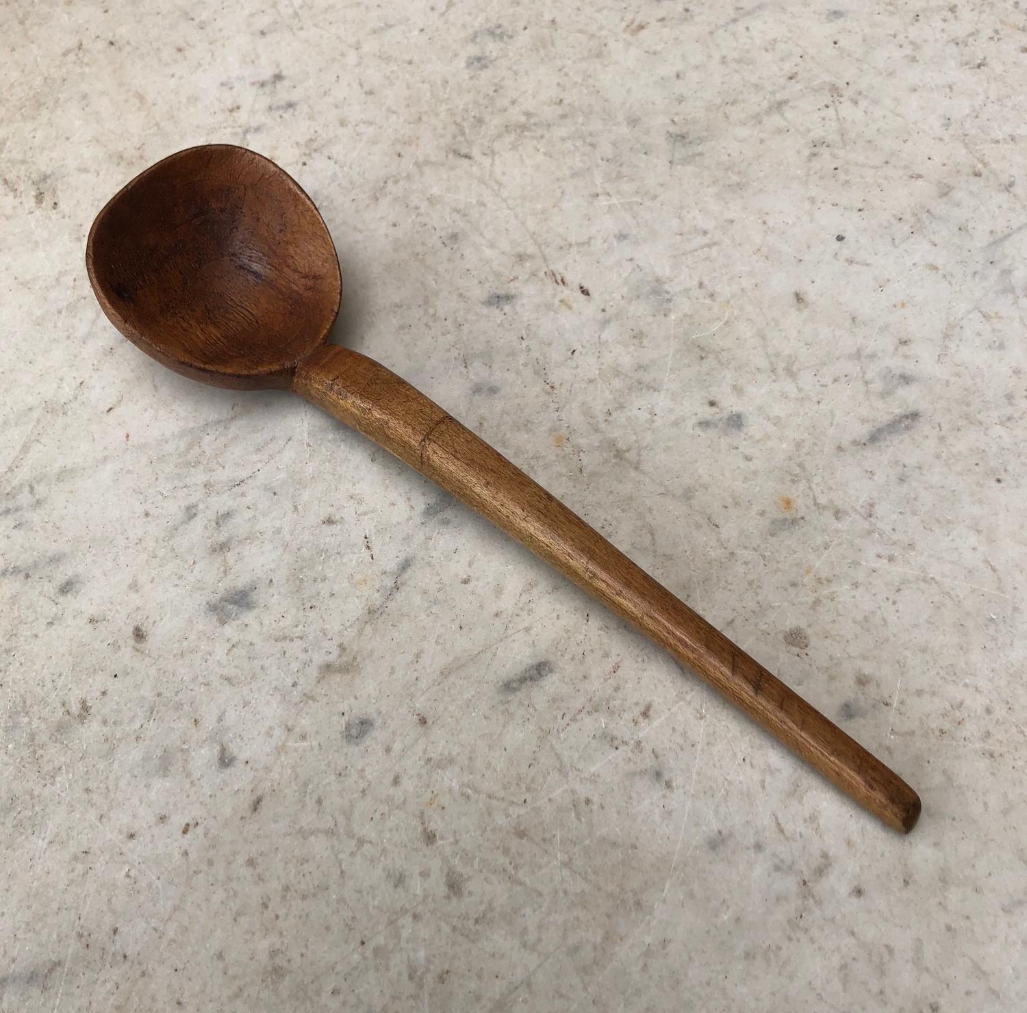 Victorian Treen Cowl Spoon - Great Condition & Colour