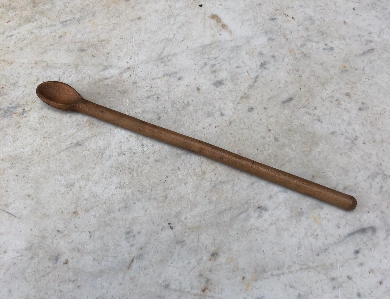 Late Victorian Carved Beech Salt or Tasting Spoon