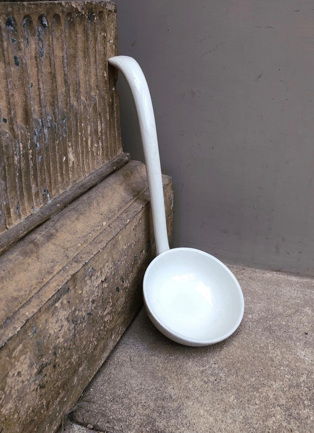 Victorian White Ironstone Ladle in Wonderful Condition