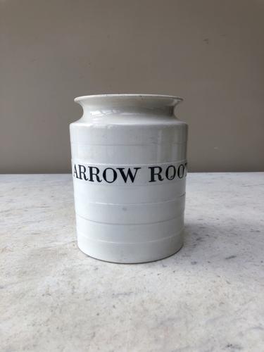 Rare Late 19thC Copeland White Ironstone Kitchen Jar - Arrow Root