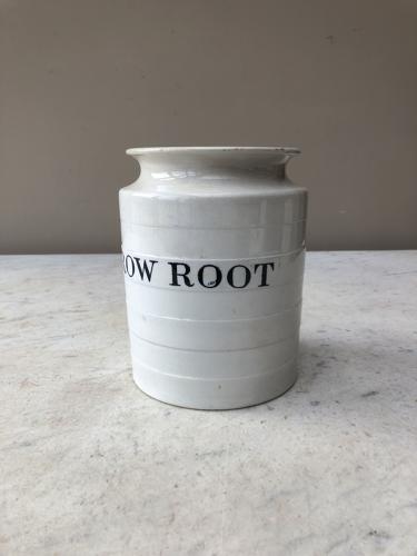 Rare Late 19thC Copeland White Ironstone Kitchen Jar - Arrow Root