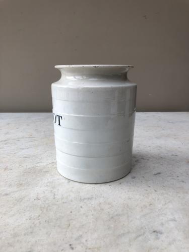 Rare Late 19thC Copeland White Ironstone Kitchen Jar - Arrow Root