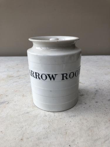 Rare Late 19thC Copeland White Ironstone Kitchen Jar - Arrow Root