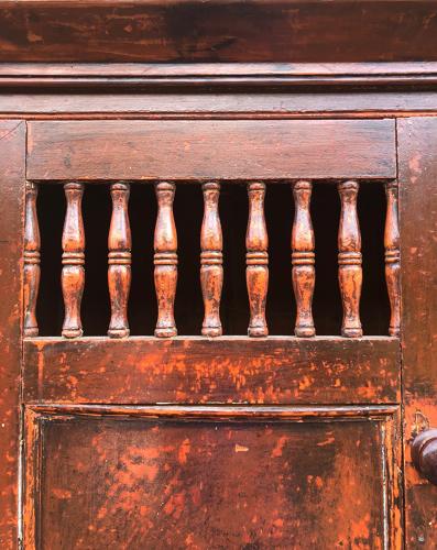 C1830 Welsh Pine Food and Cheese Cupboard - Fantastic Original Paint
