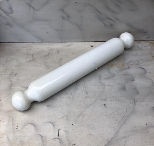 Rare Edwardian White Ironstone Pastry Rolling Pin